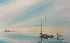 « Neptune boat » de Jacques Tornare - Aquarelle 34x54 cm