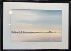 "The harbor, Geneva" by Jacques Tornare - Watercolor 34x54 cm