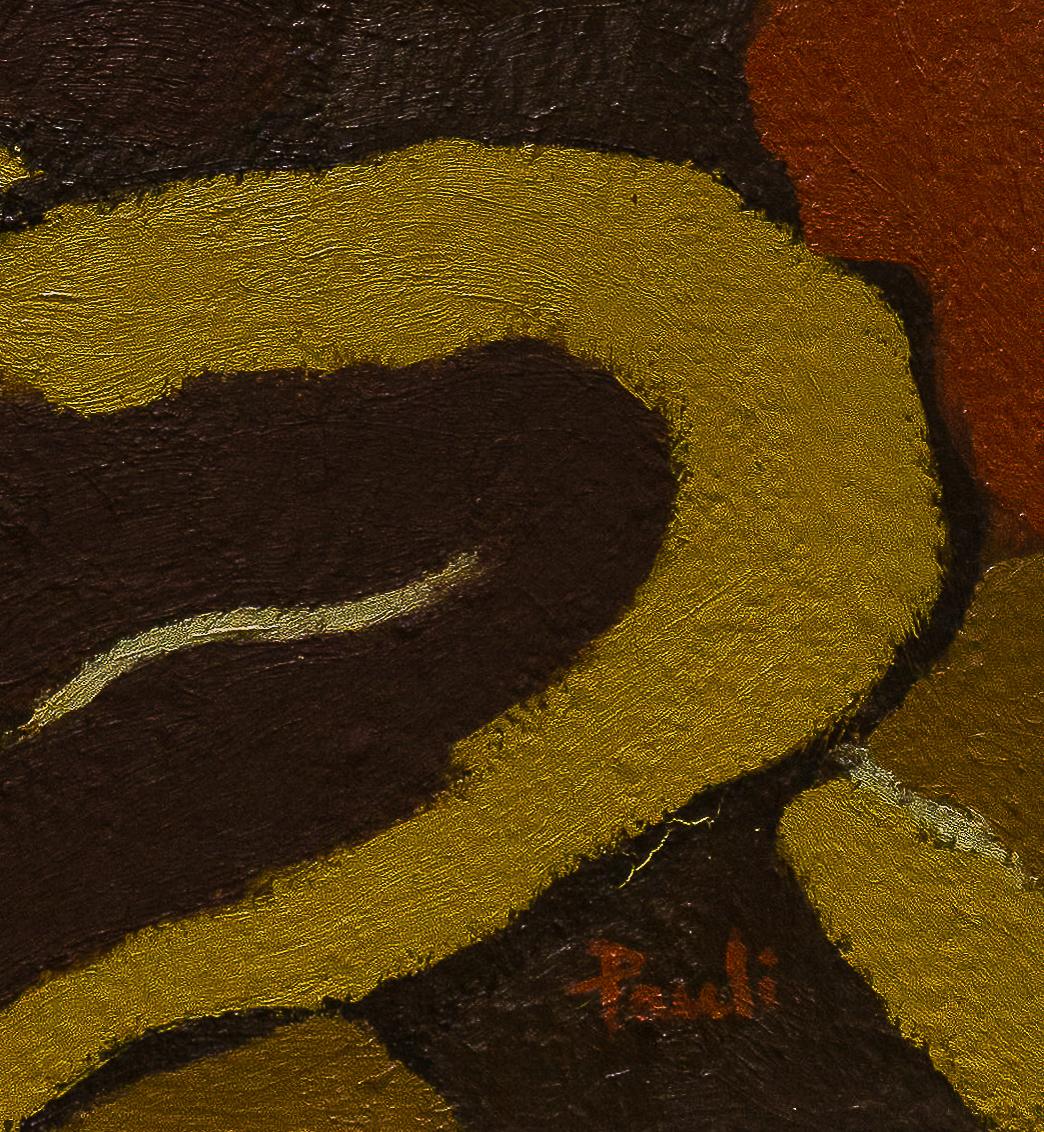 Mosaico di Gilbert Pauli - Olio su tela 27x30 cm in vendita 2
