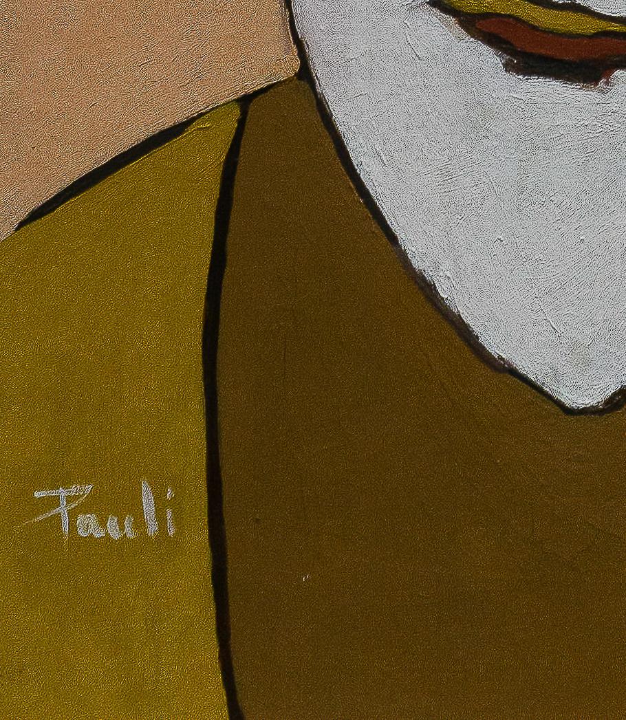 L'Abbé Pierre par Gilbert Pauli - Huile sur toile 33x46 cm en vente 3