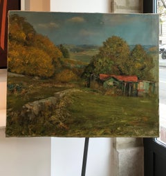 Landscape by Lucien Grounauer - Oil on canvas 100x82 cm