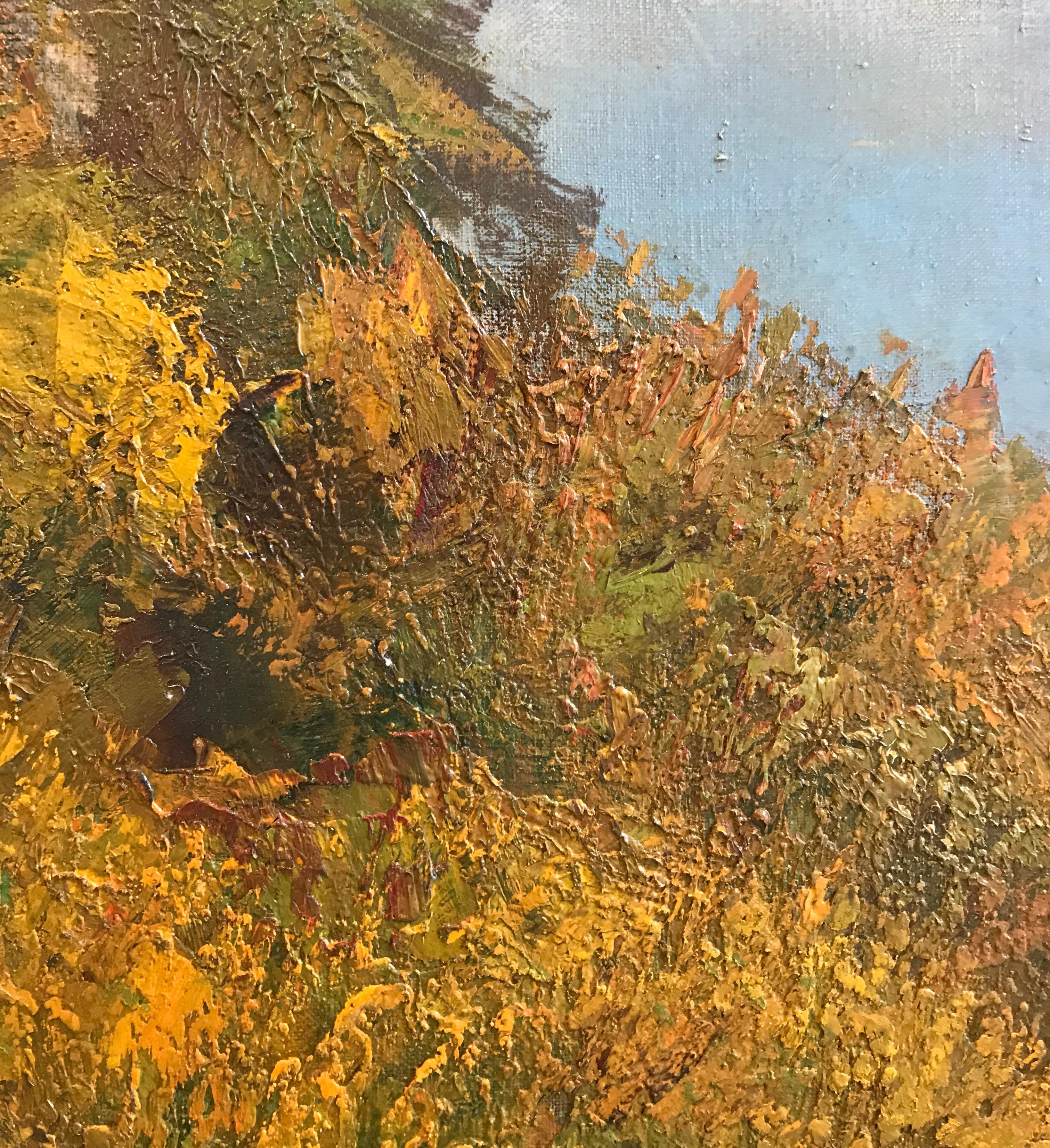 Landschaft von Lucien Grounauer - Öl auf Leinwand 100x82 cm im Angebot 4