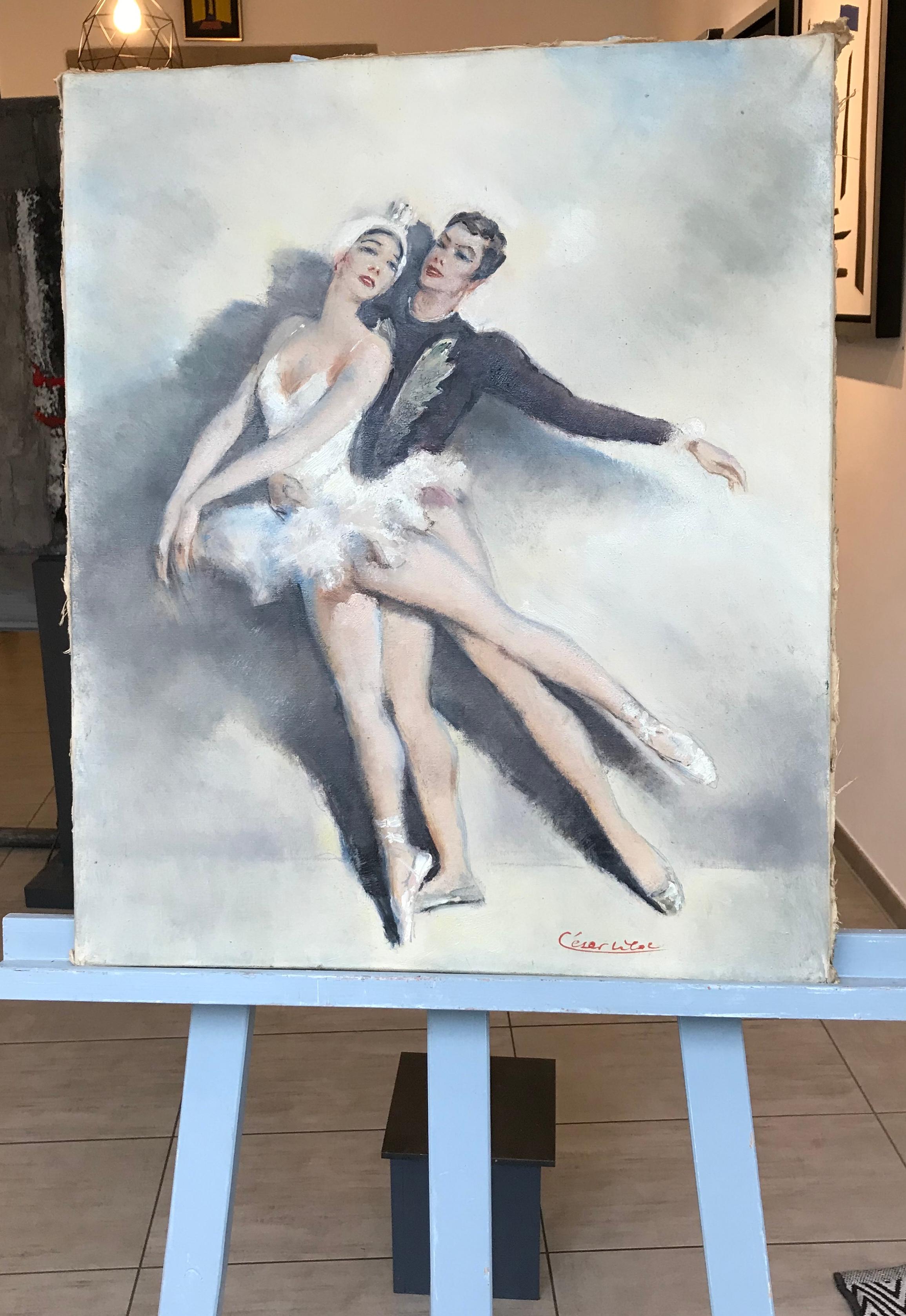 Opera dancers - Painting by César Vilot
