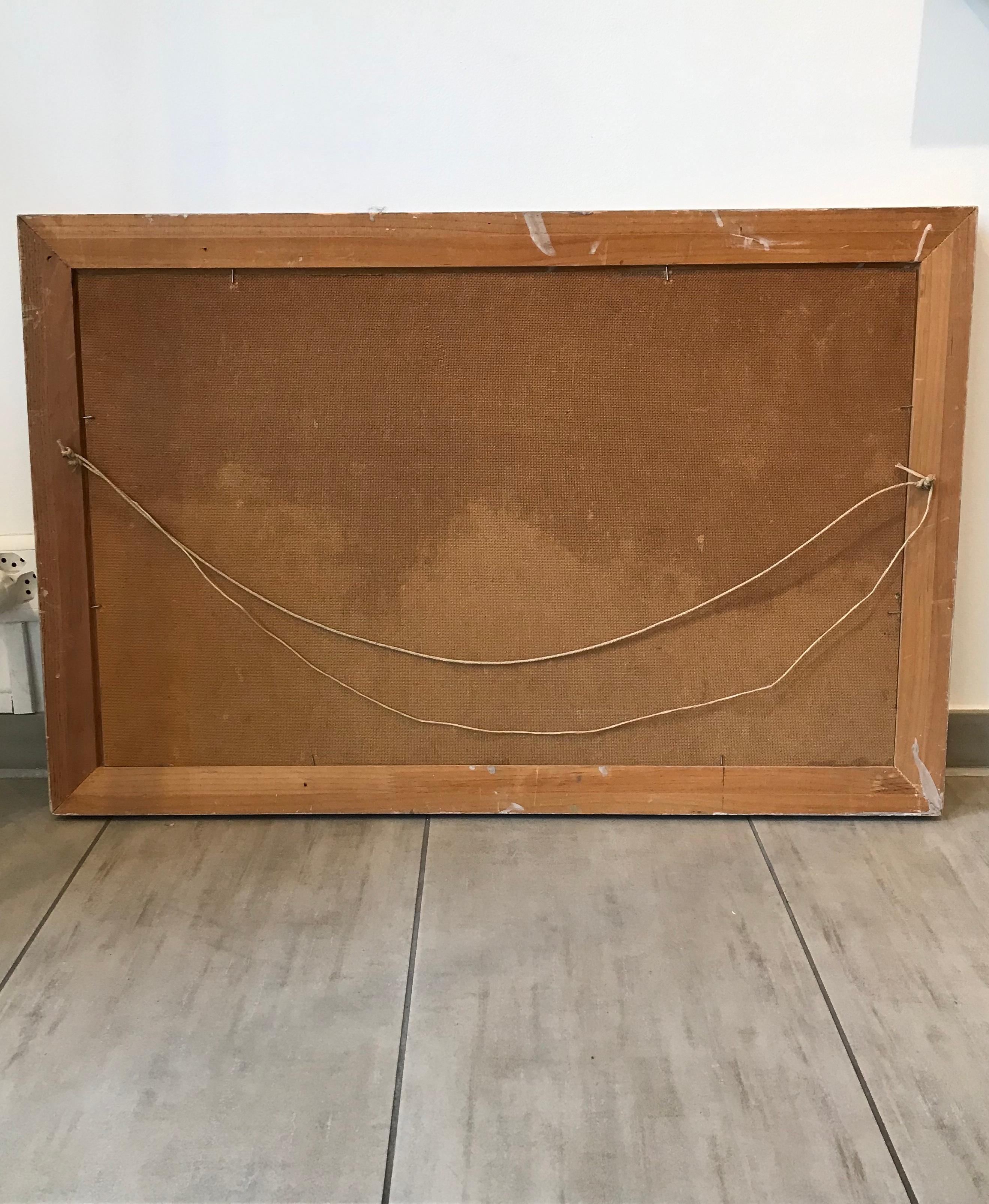 Al borde del estanque de Otto Clenin - Óleo sobre madera en venta 3