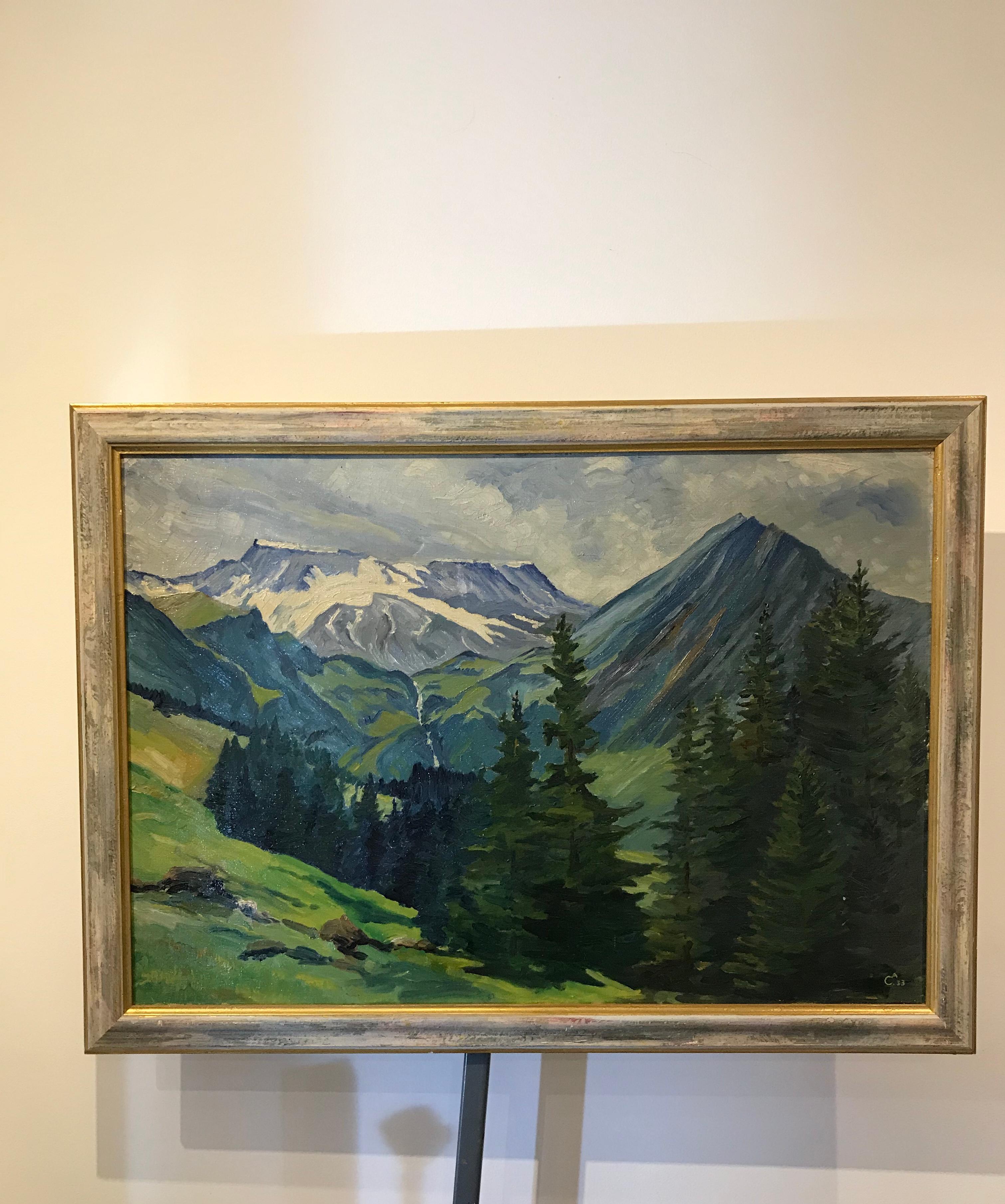 Mountains - Painting by A. Cavelti