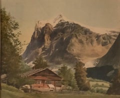 Vintage Paysage et chalet - Landscape and chalet