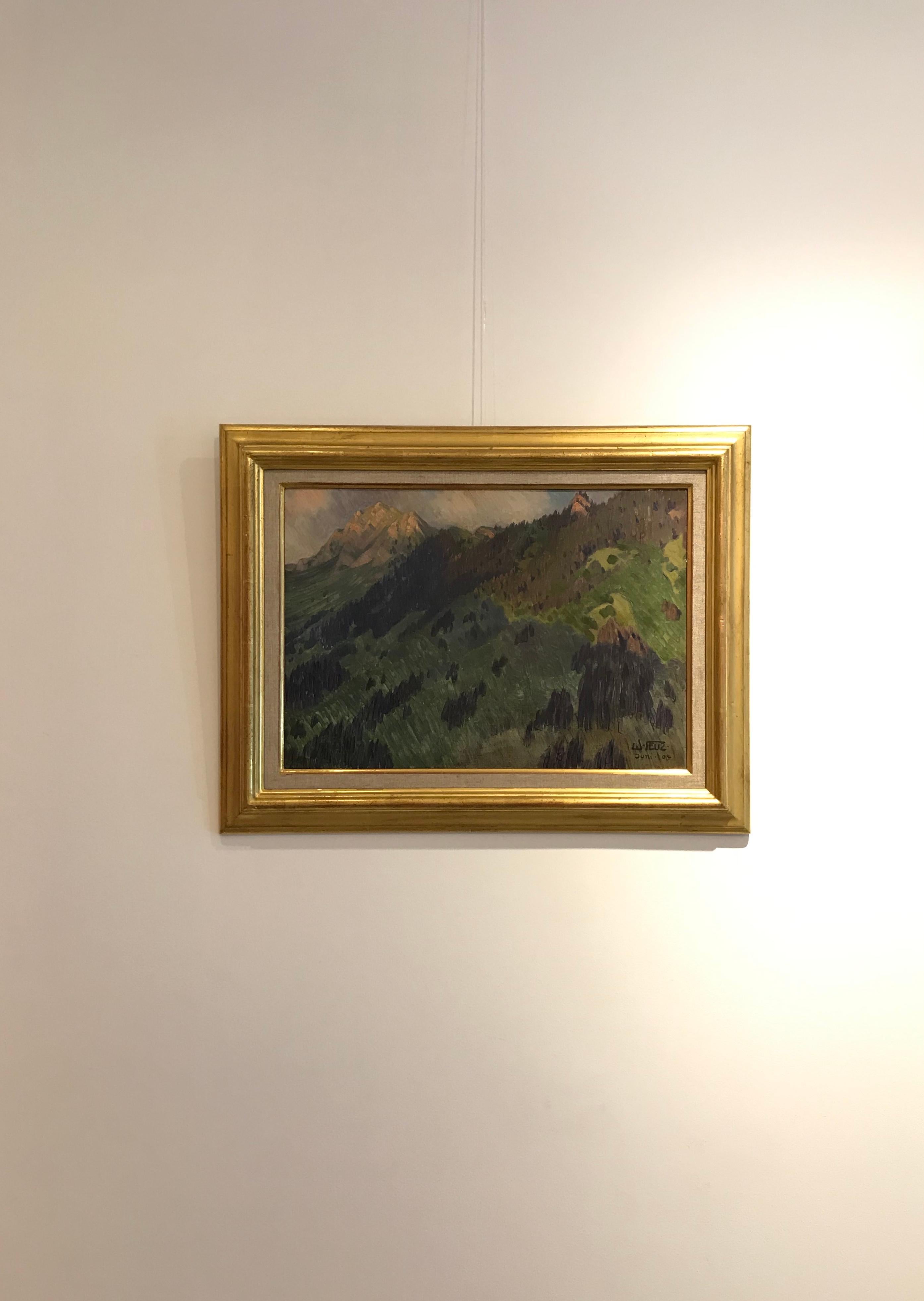 Vue de montagnes - Mountain view - Painting by Werner Feuz