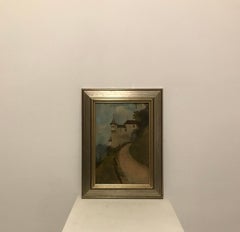 El camino del castillo de Armand Leleux - Óleo sobre madera 20x28 cm