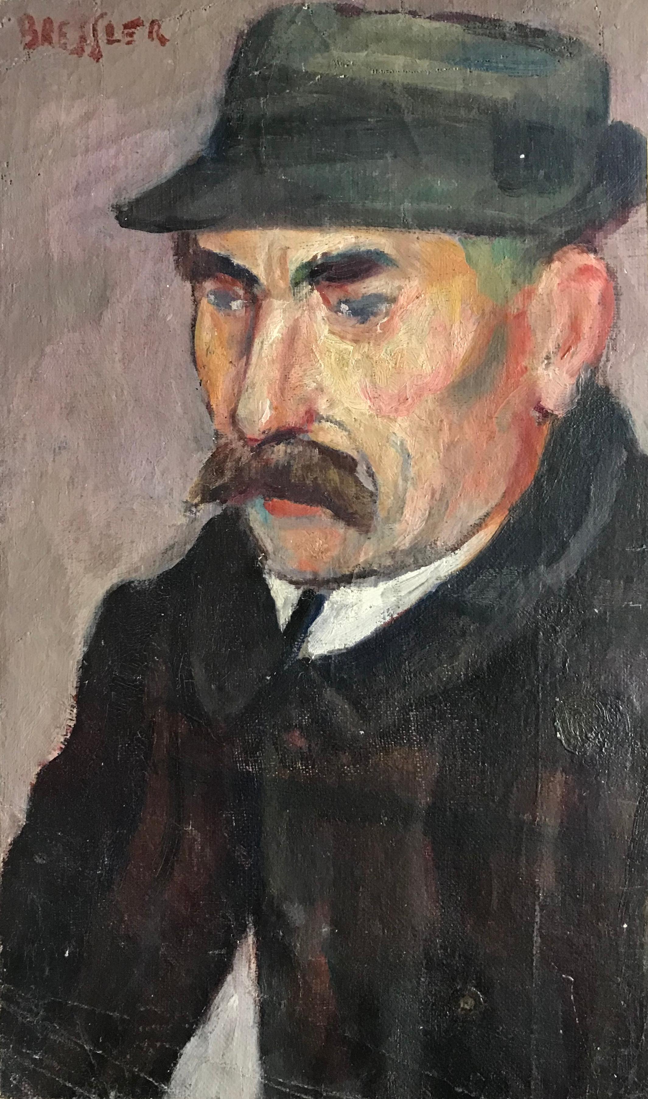 Emile Bressler Portrait Painting - Portrait of man in hat