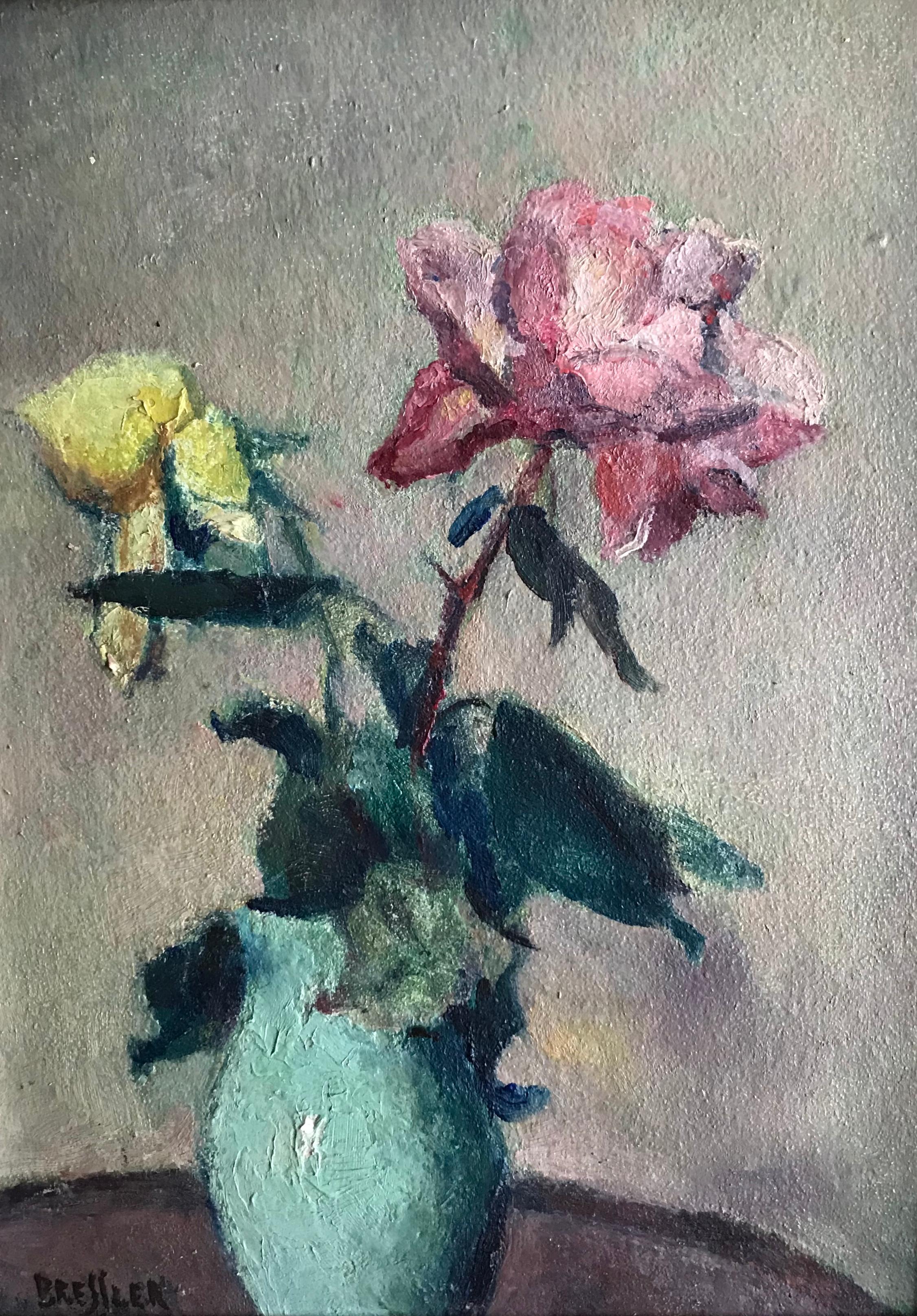 Emile Bressler Still-Life Painting - Roses for the new year