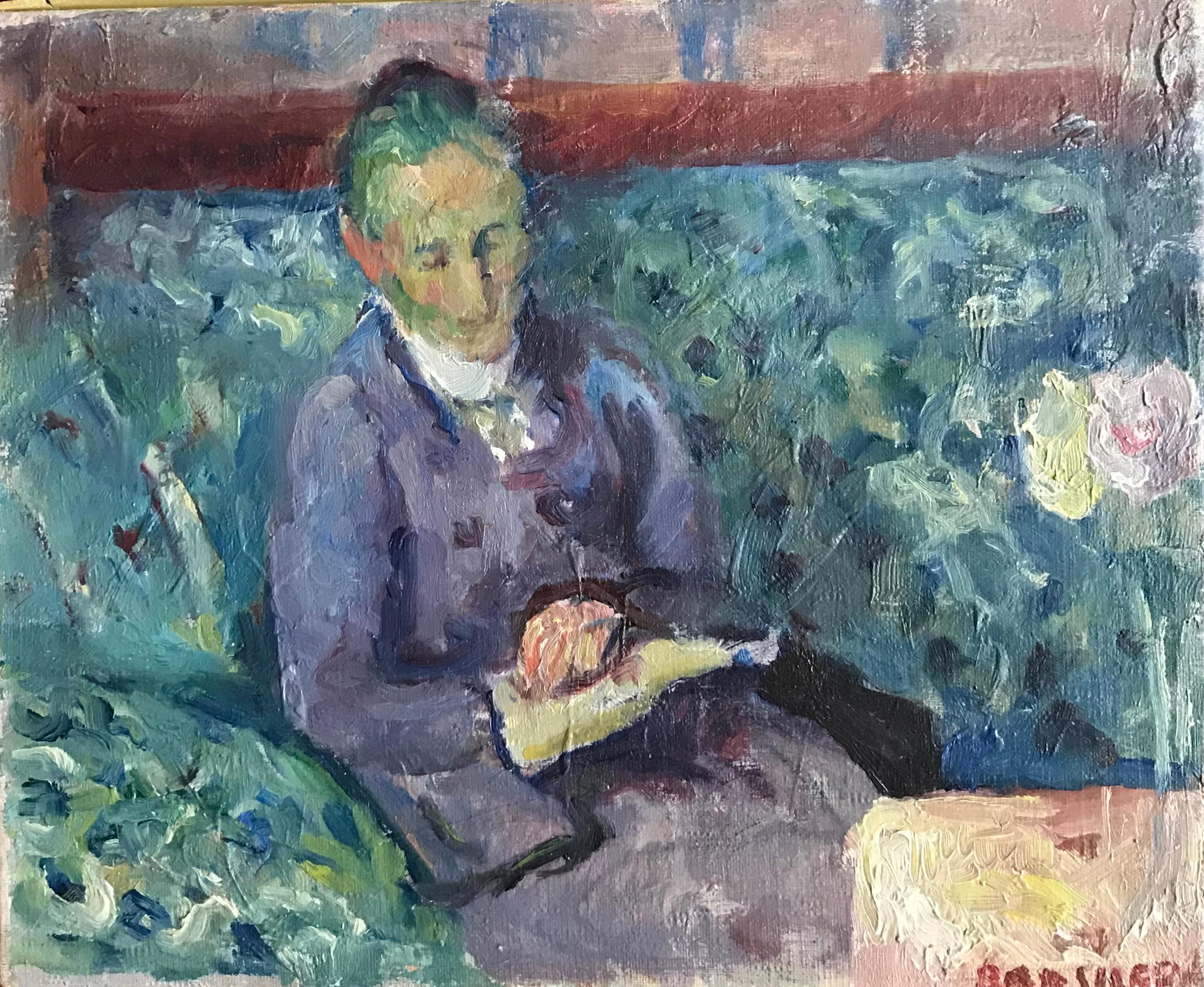 Emile Bressler Portrait Painting - Reading