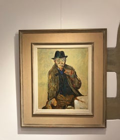 El hombre de la pipa de Alois Wittlin - Óleo sobre lienzo 54x65 cm