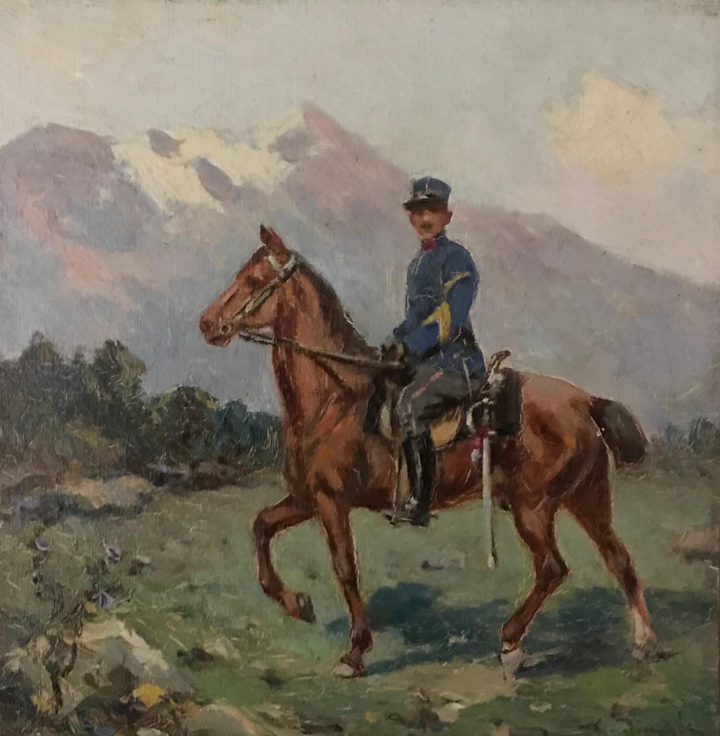 Georges Djakeli Portrait Painting - Cavalry officer