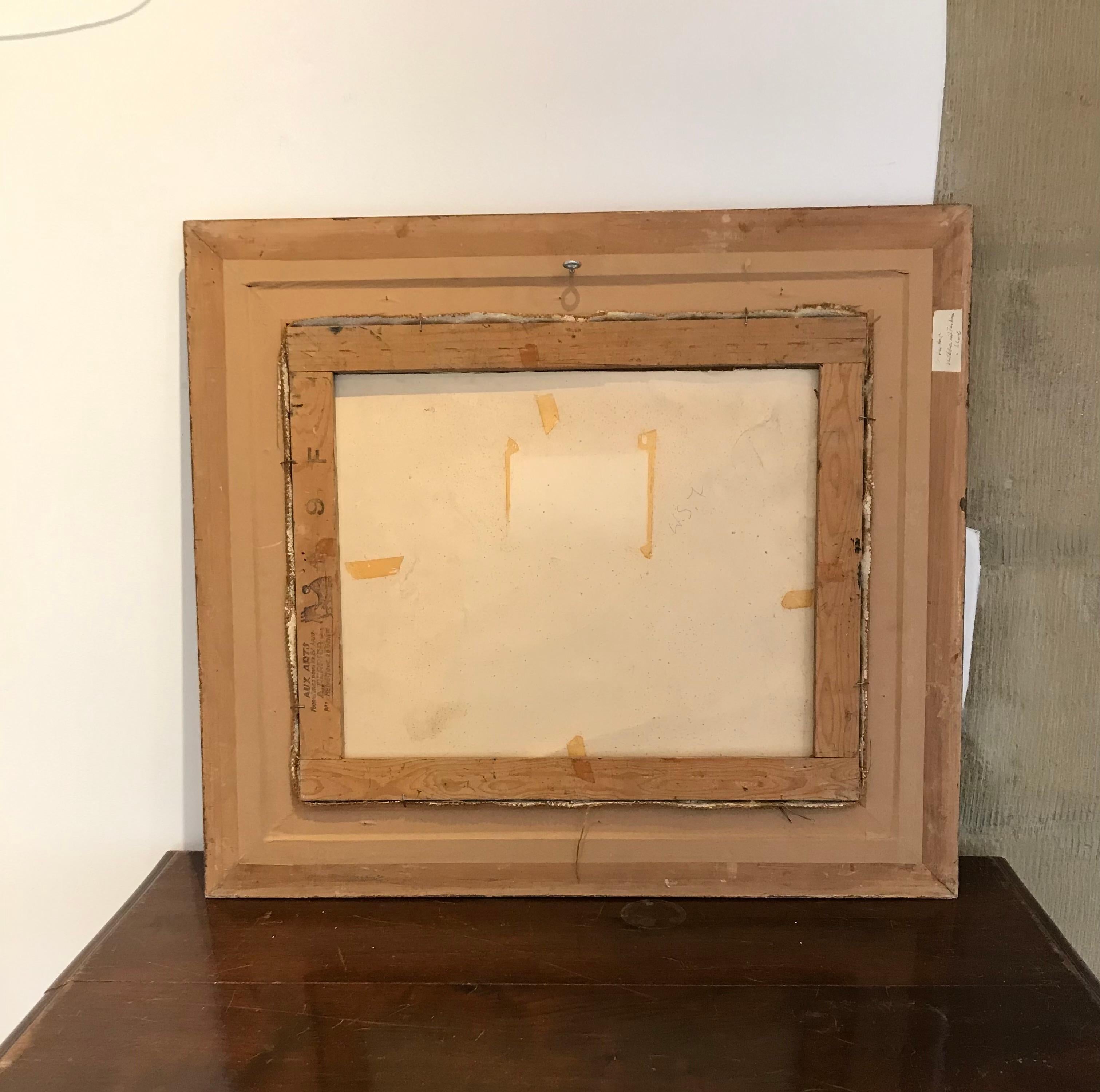 Work on cardboard
Gilded wood frame
60 x 69 x 5 cm