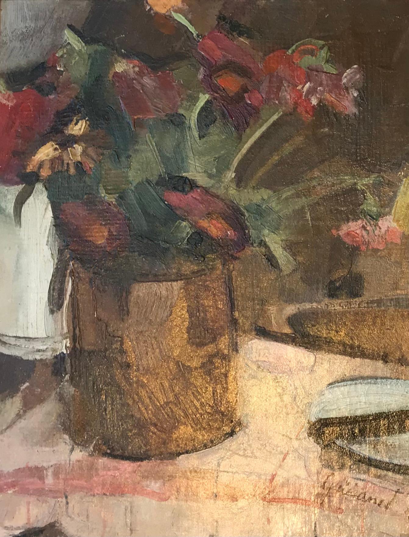 René Guinand Still-Life Painting - Bouquet in terracotta pot