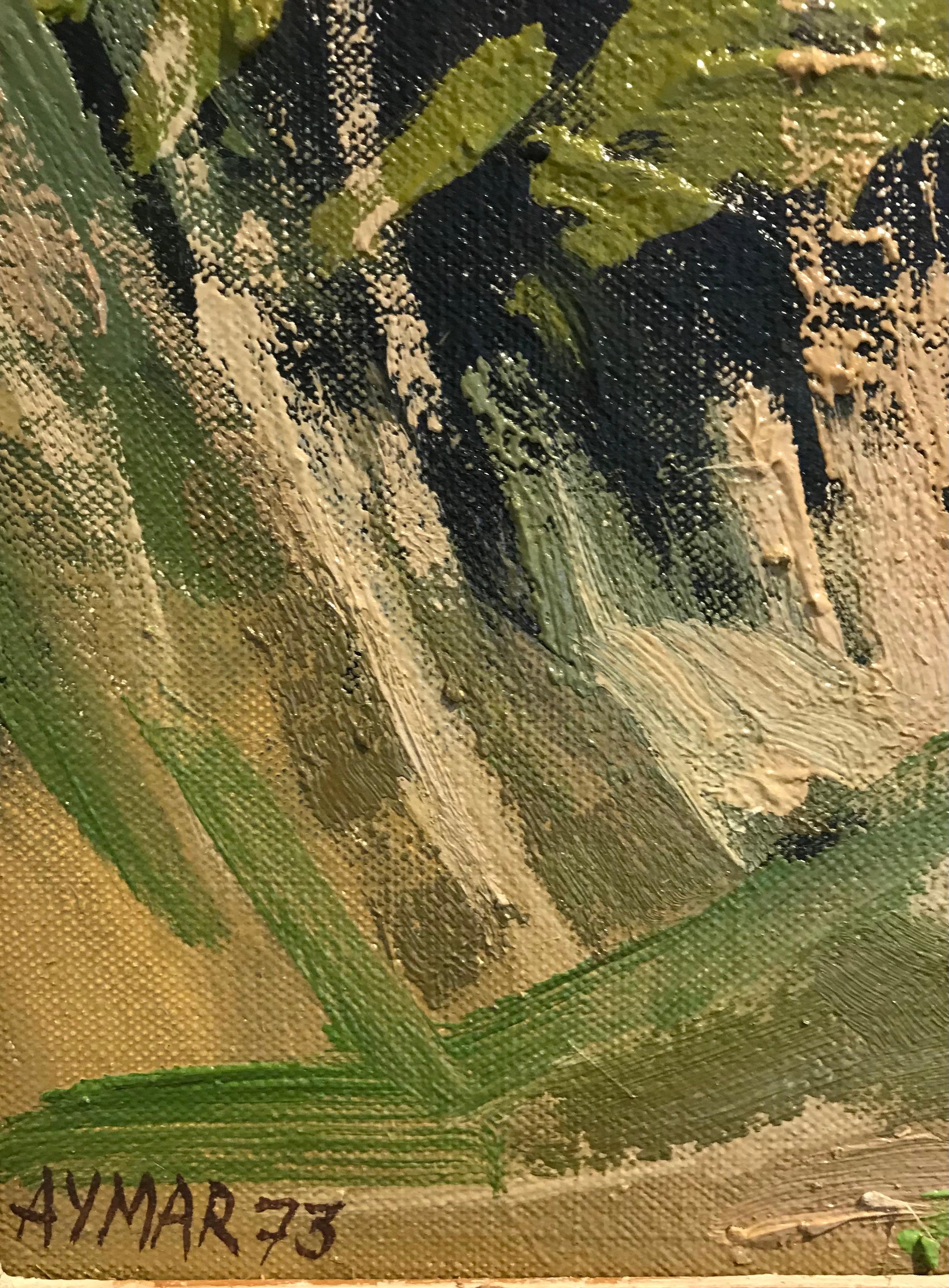 Camino entre campos de Aymar - Óleo sobre lienzo 38x60 cm en venta 2