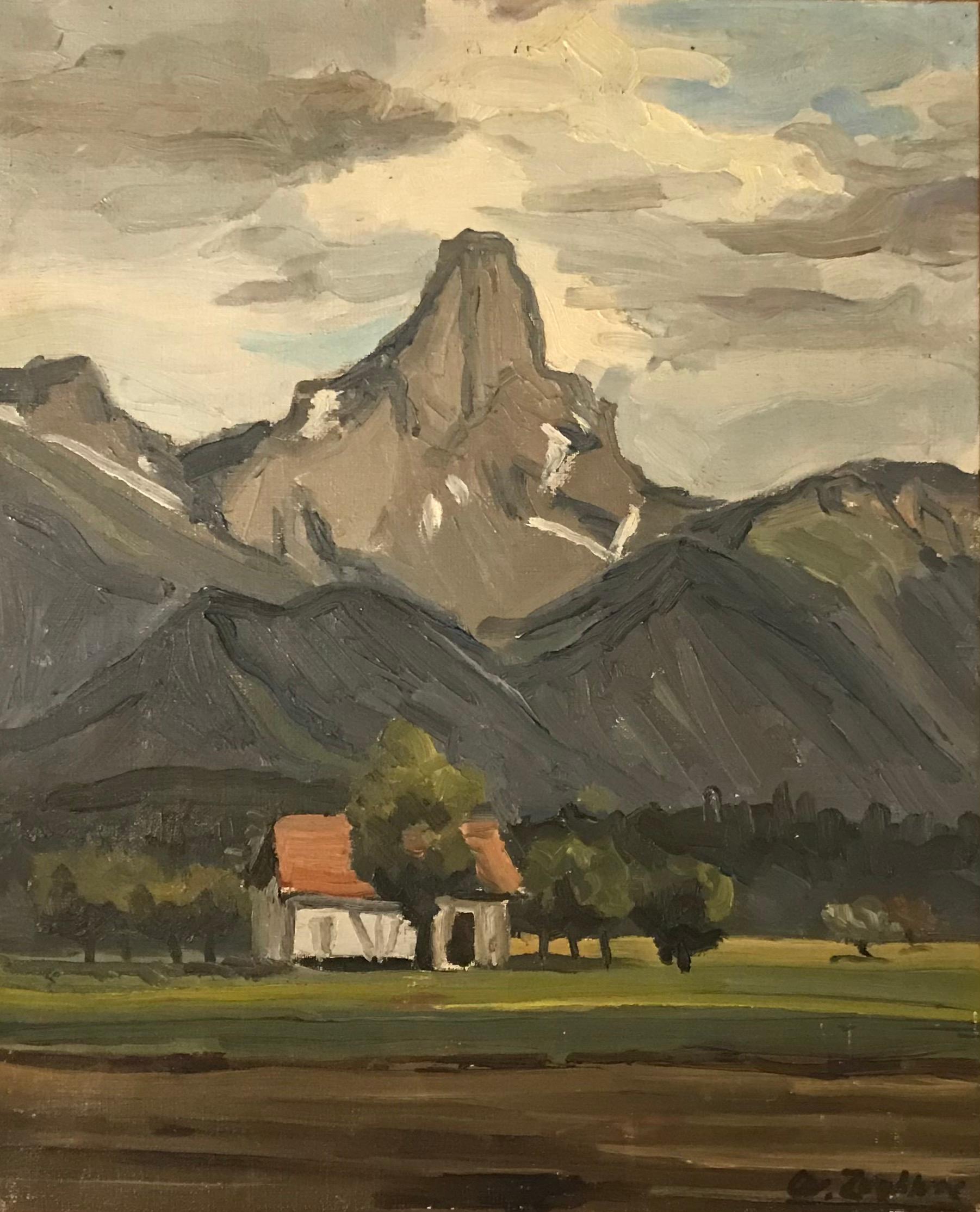 Charles De Ziegler Landscape Painting - Mountains by Charles de Ziegler - Oil on canvas