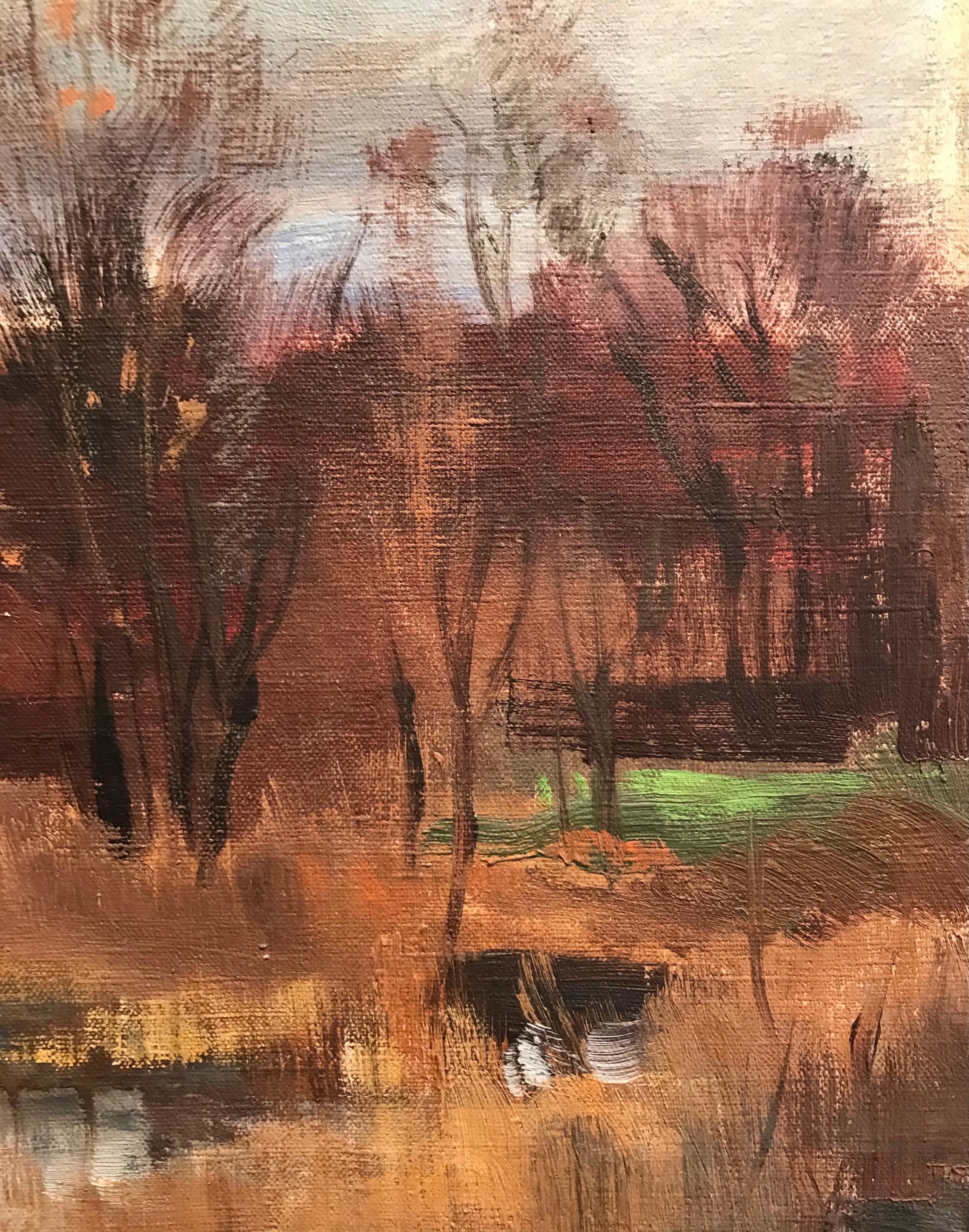 Swamps by André Hofer - Oil on canvas 54x65 cm For Sale 2