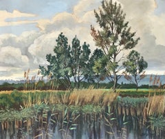 The swamp, Troinex Geneva by John Henry Deluc - oil on canvas