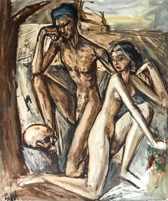 The death by Vivaldo Martini - oil on canvas