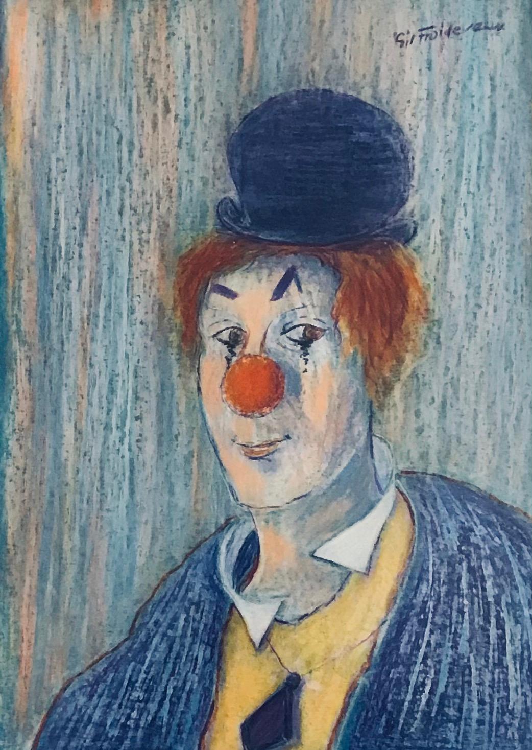 The clown by Gil Froidevaux - Pastel on paper 