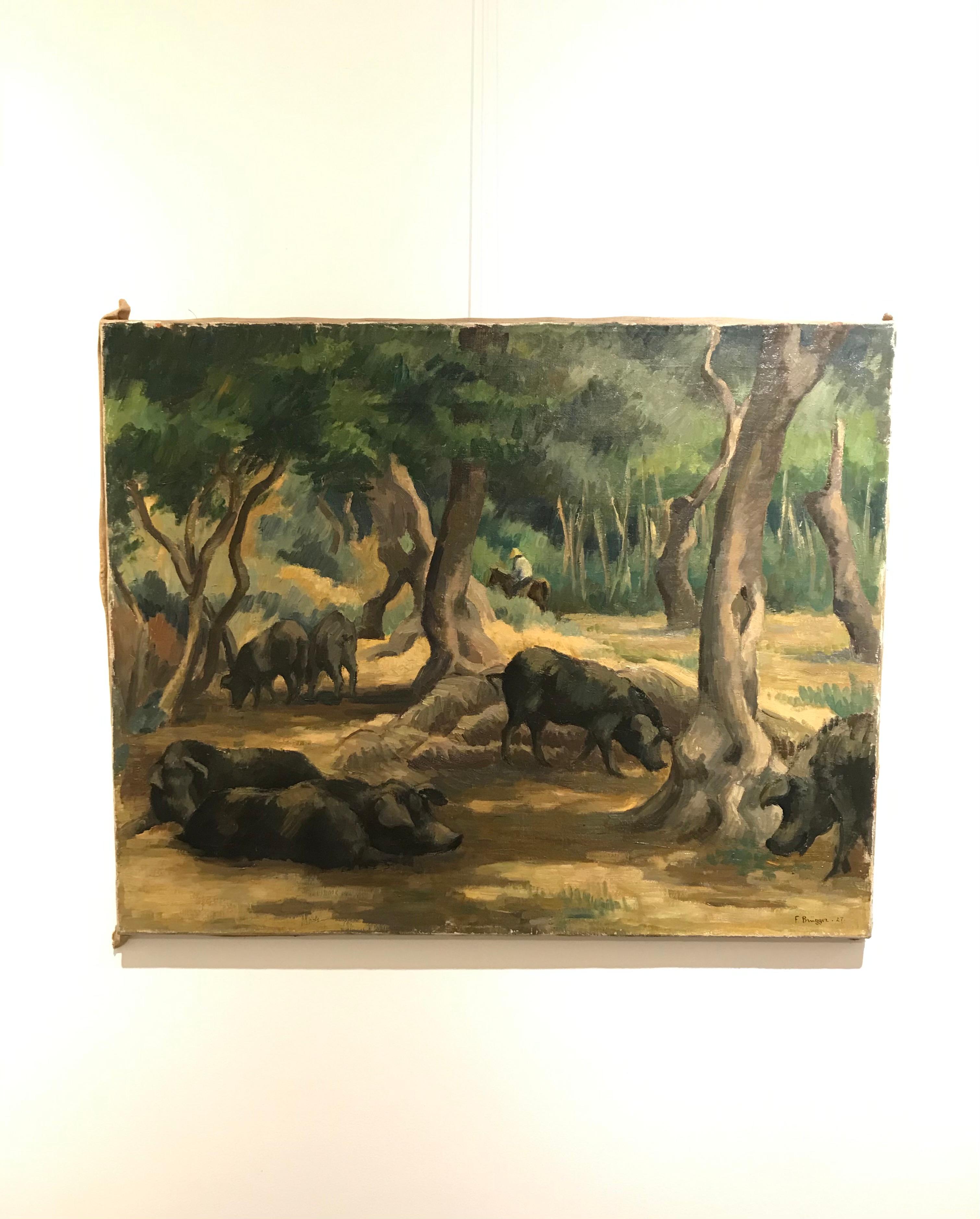 Boars - Painting by Fanny Brügger