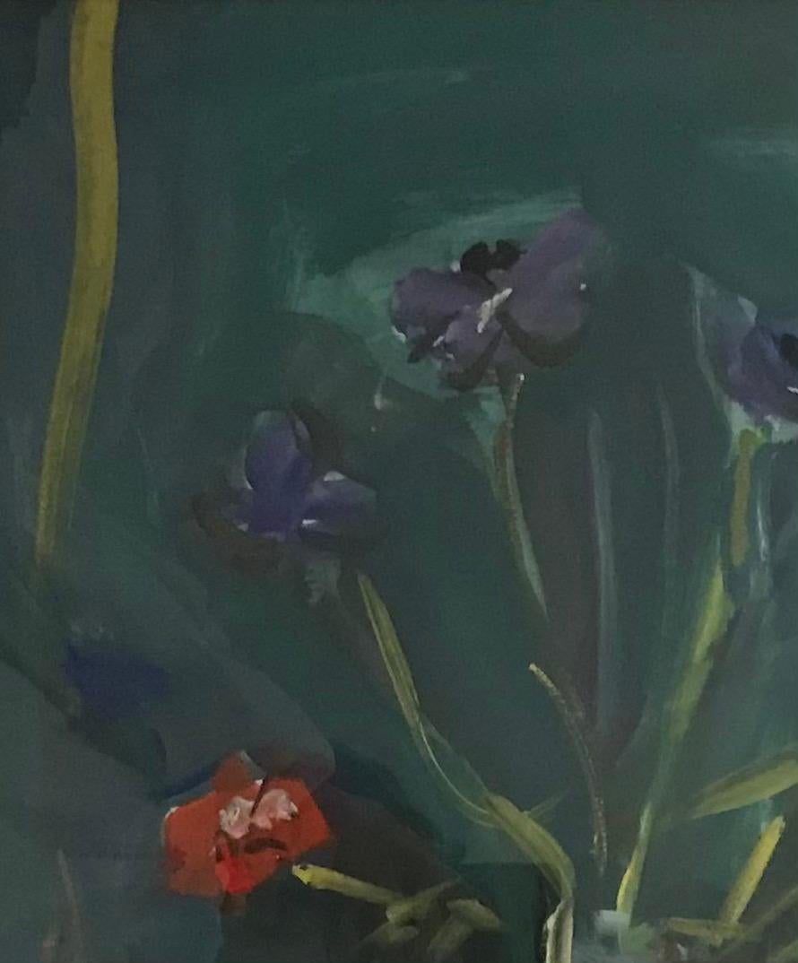 „Anemones in einer Glasvase“ von Alexandre Rochat – Gouache im Angebot 3
