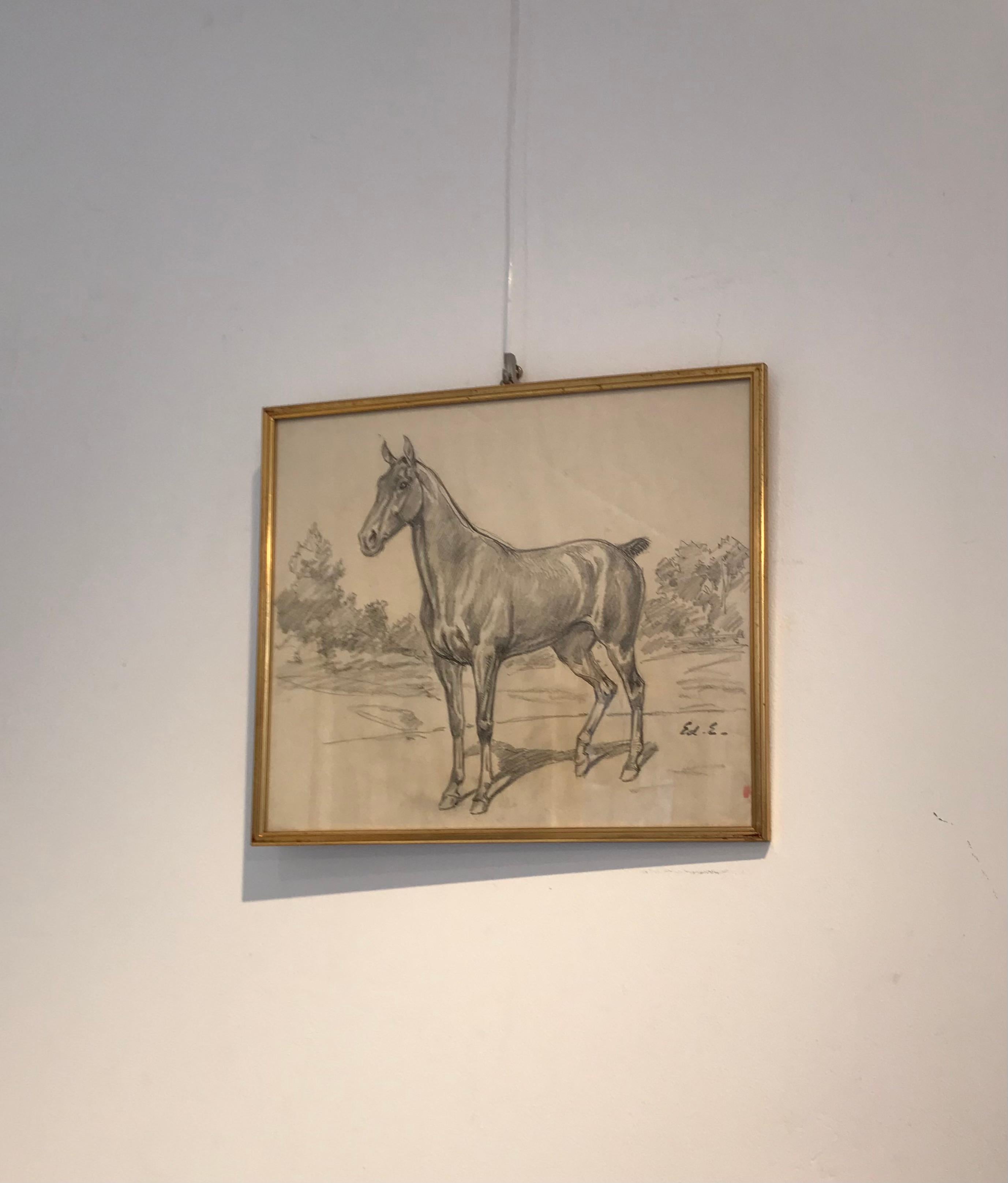 Cheval - Horse - Art by Edouard Elzingre
