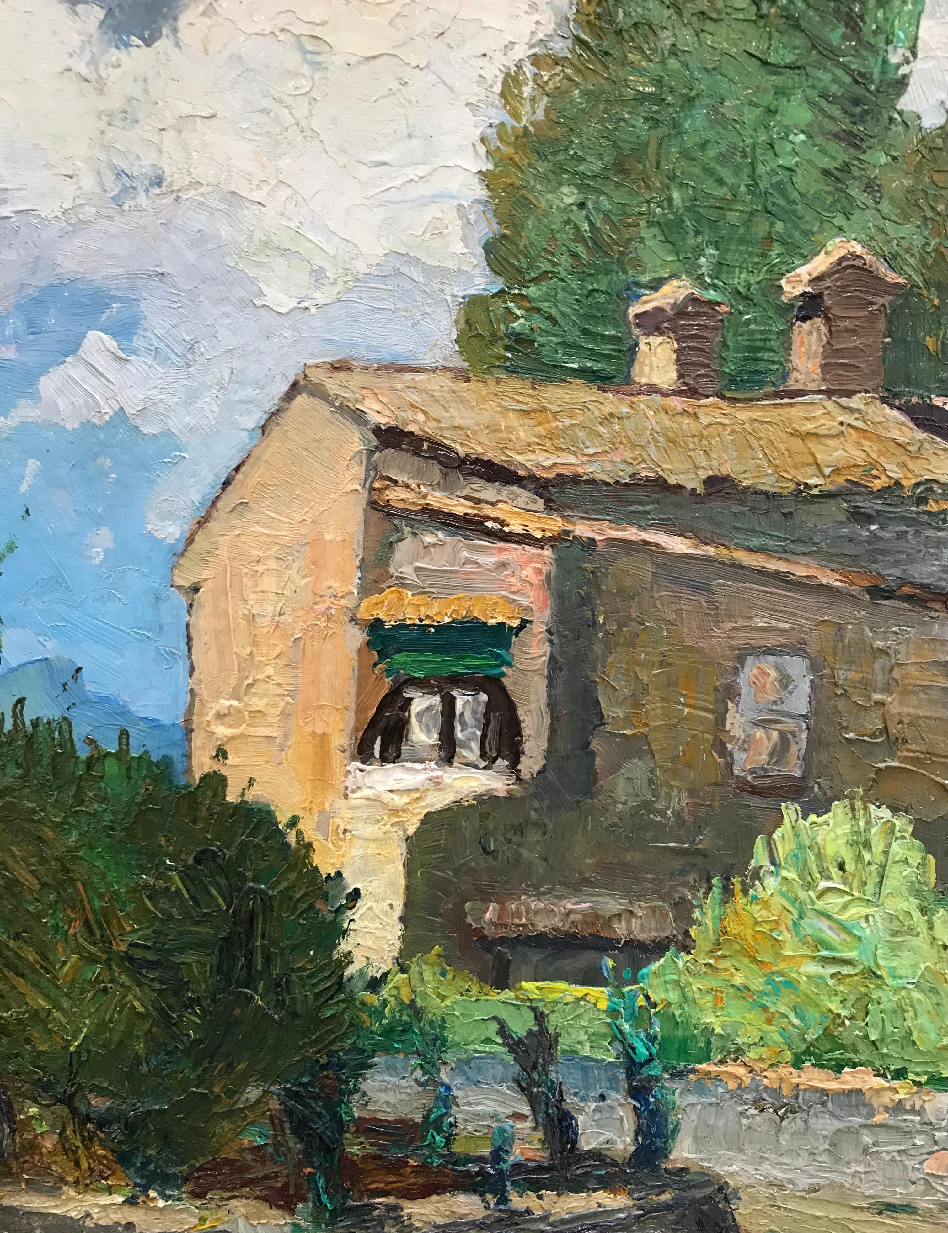 Villa (Schwarz), Landscape Painting, von Dionis Bennassar