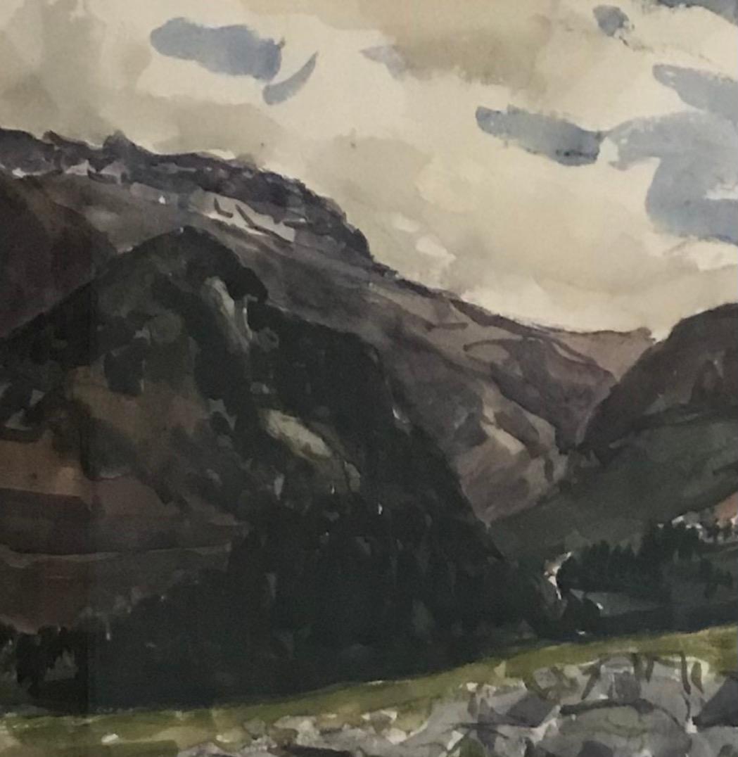 Arve Valley - Black Landscape Painting by John Torcapel