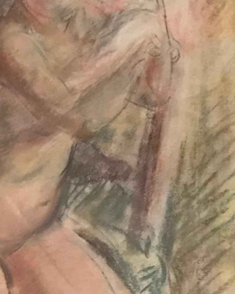 Maternity - Brown Nude Painting by Henri Fehr 