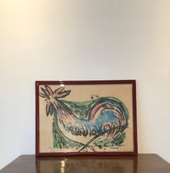 The hen by William GOLIASCH - Ink on paper 41x56 cm