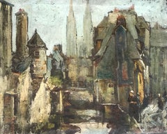 Cathédrale de Jean Schweckler - Huile sur toile 42x51 cm