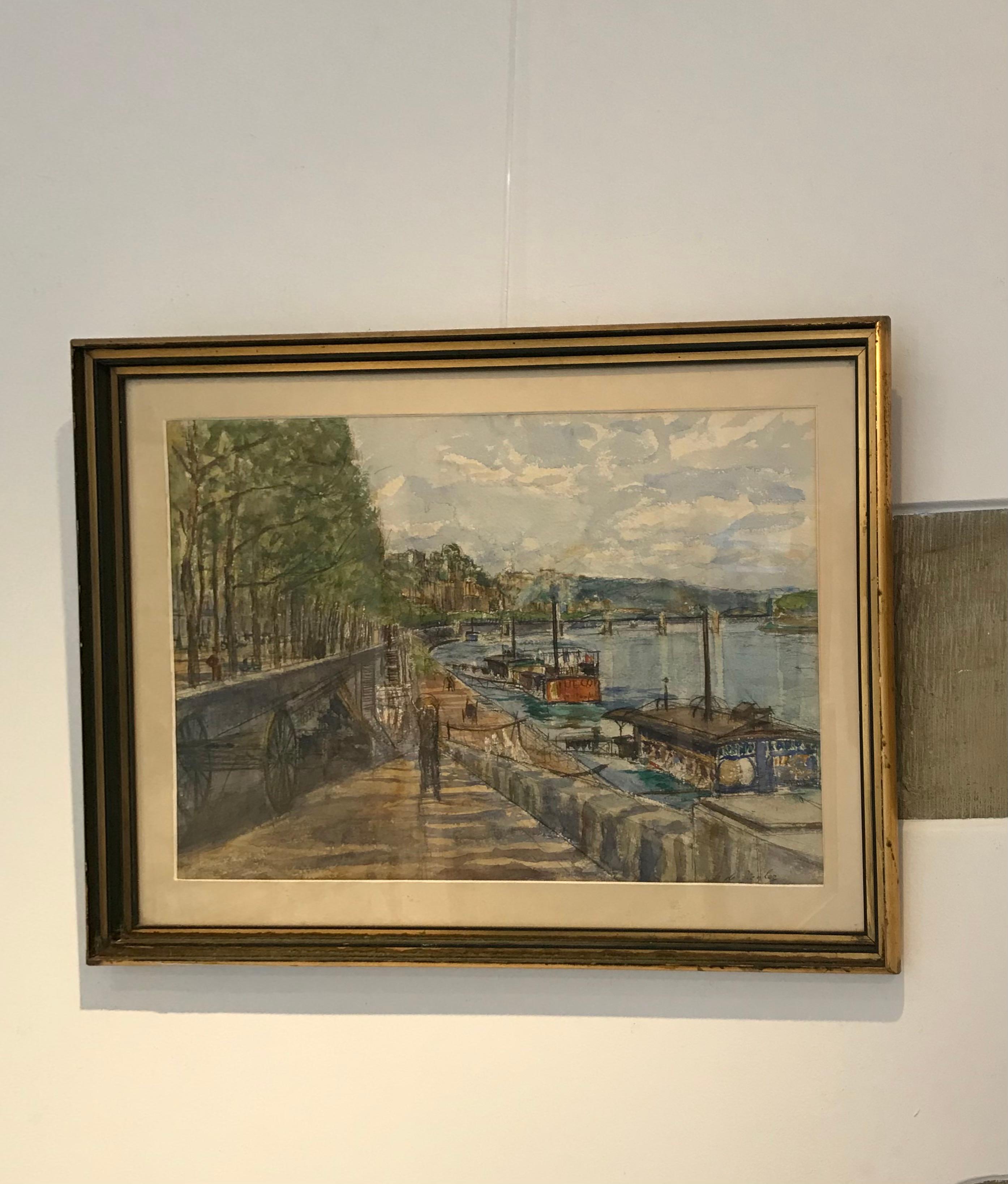 Shore of Lake Geneva - Painting by Charles De Ziegler
