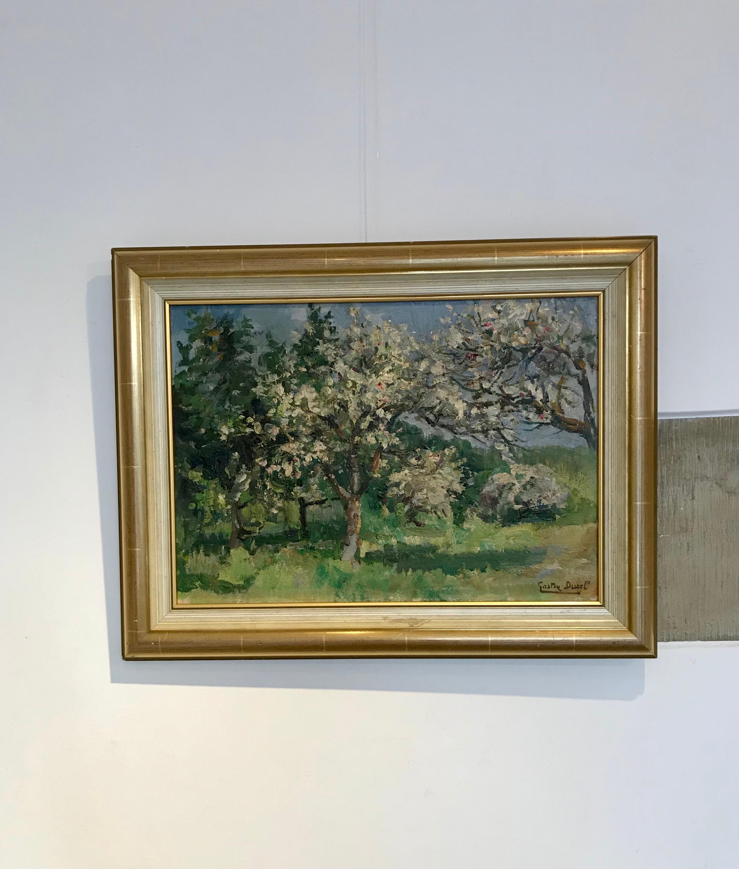 flowering orchard - Painting by Gaston Durel