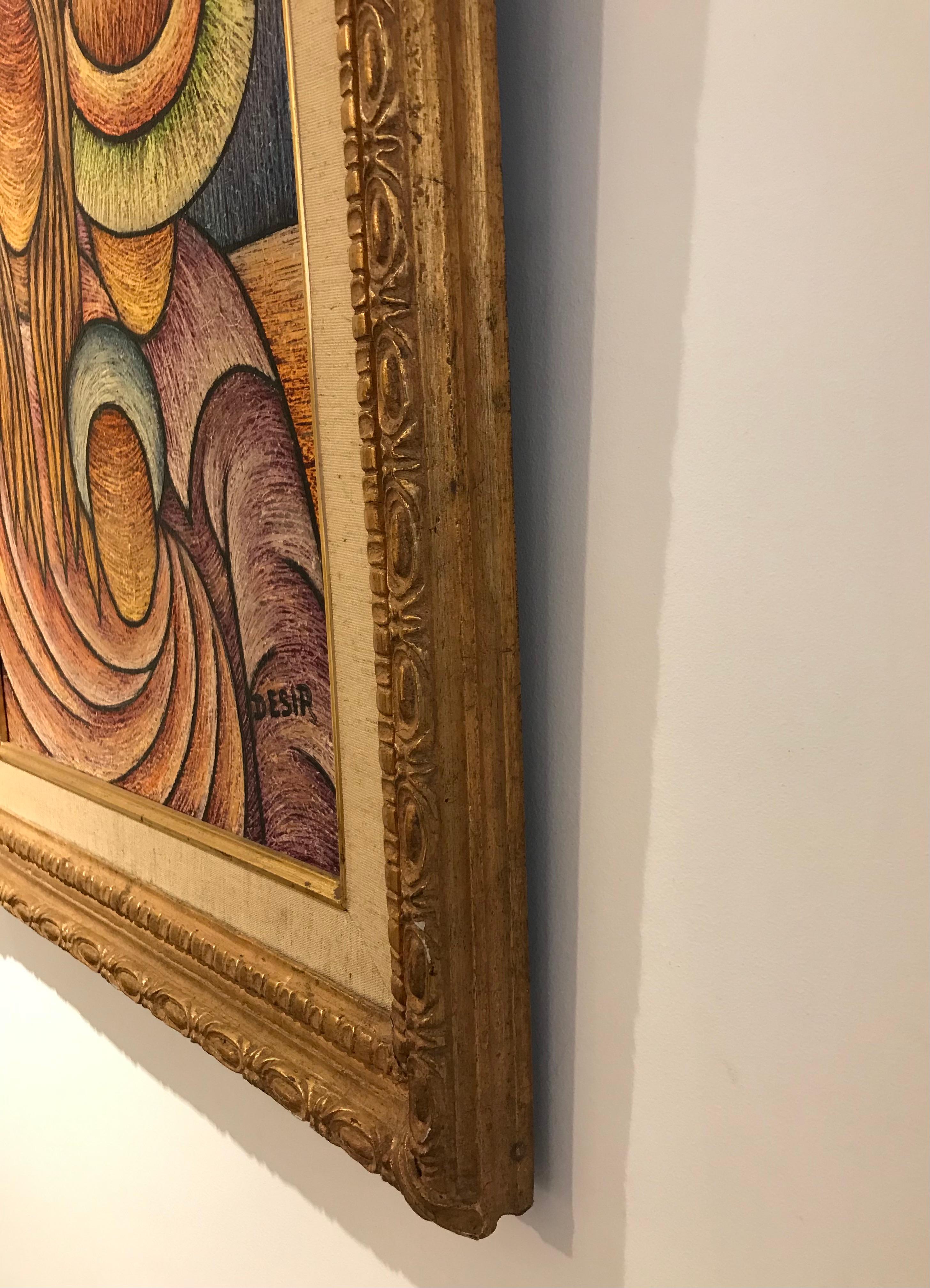 Beatre, Caracas - Brown Portrait Painting by Marcel Desir