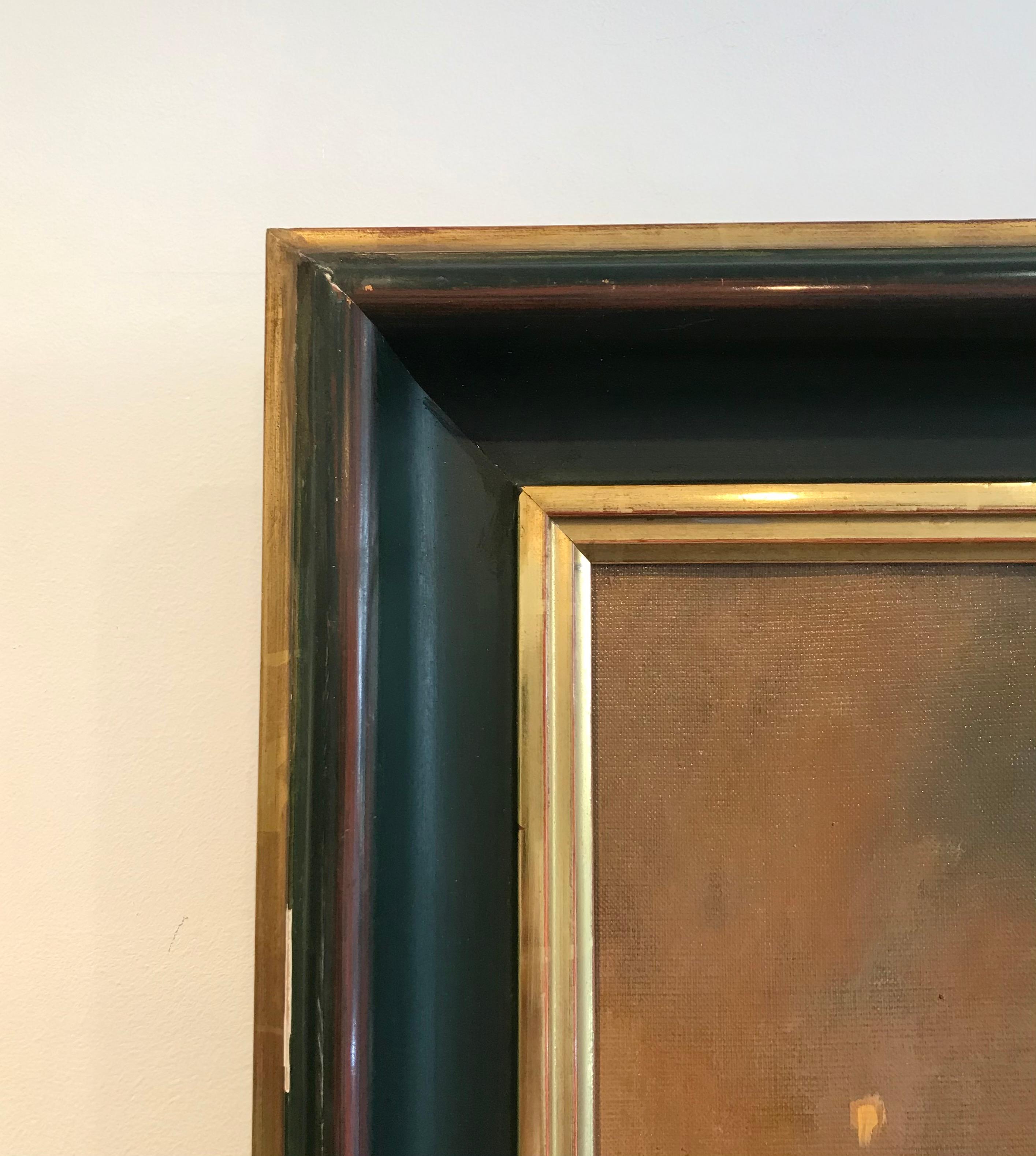 Huile sur toile Dahlias de Roger Delapierre, 46 x55 cm en vente 5