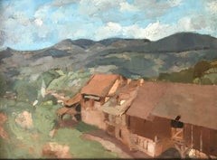 "La campagne genevoise" de Frédéric Dufaux - Huile sur bois 