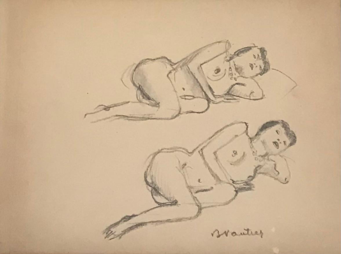 Benjamin II Vautier Nude - Double sketch