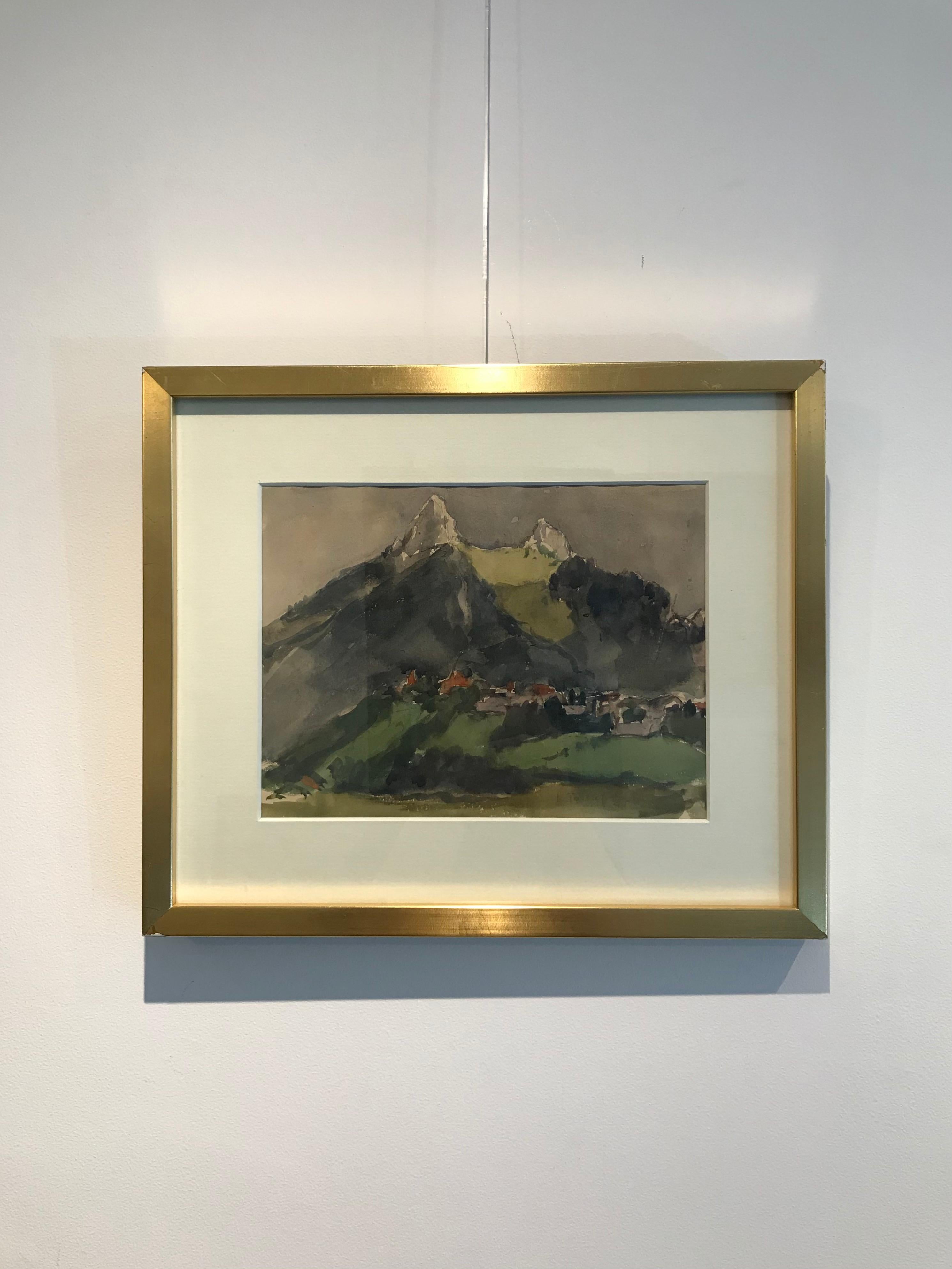Mountainous landscape - Painting by John Torcapel