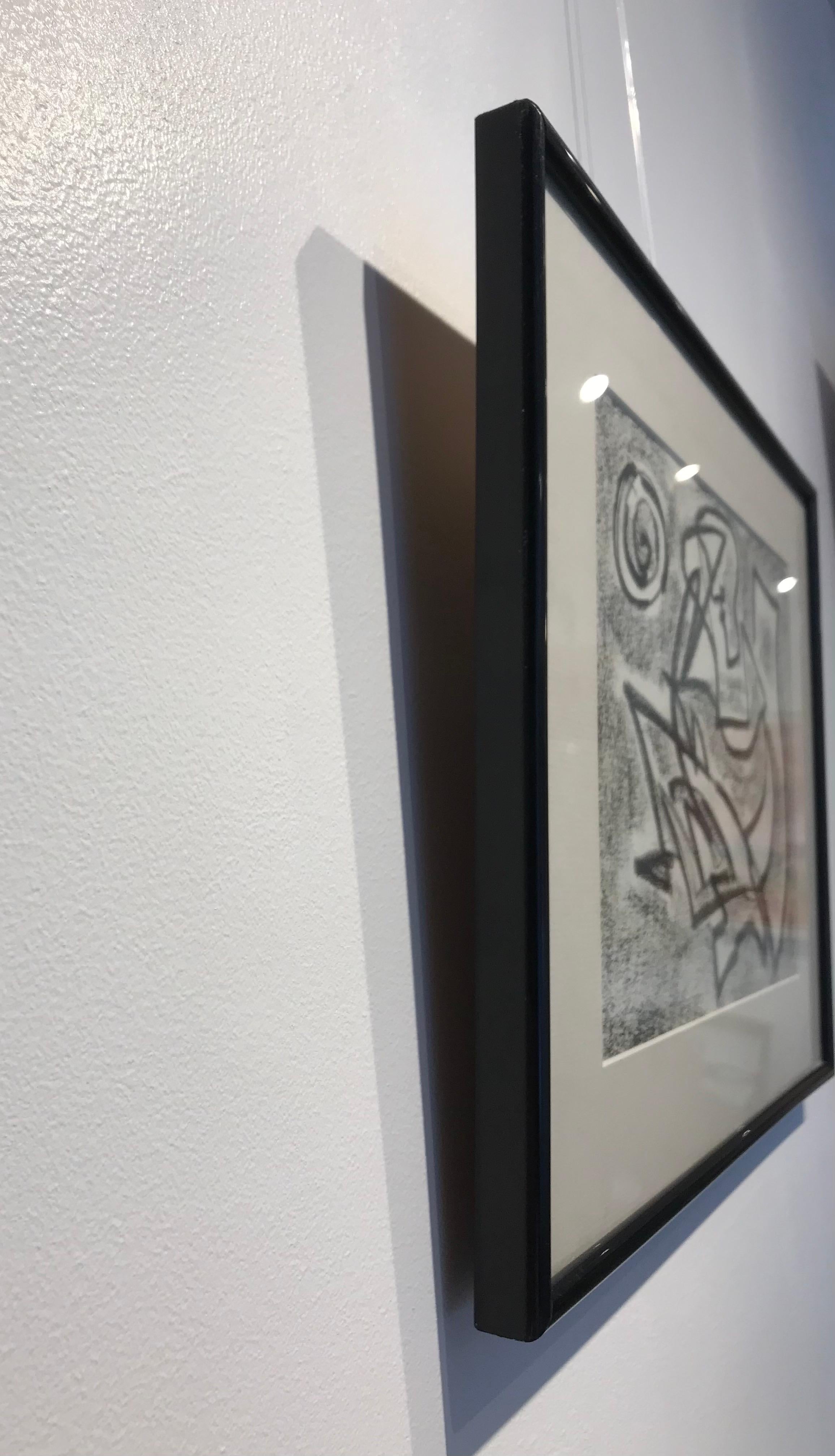 Abstract composition by Julien Dinou - Charcoal on paper A4 size For Sale 5