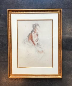 Sketch of woman by Henri Fehr - Drawing