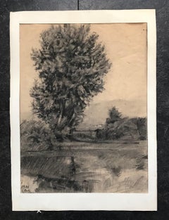 Paesaggio di César Alphonse Bolle - Carboncino 49x37 cm