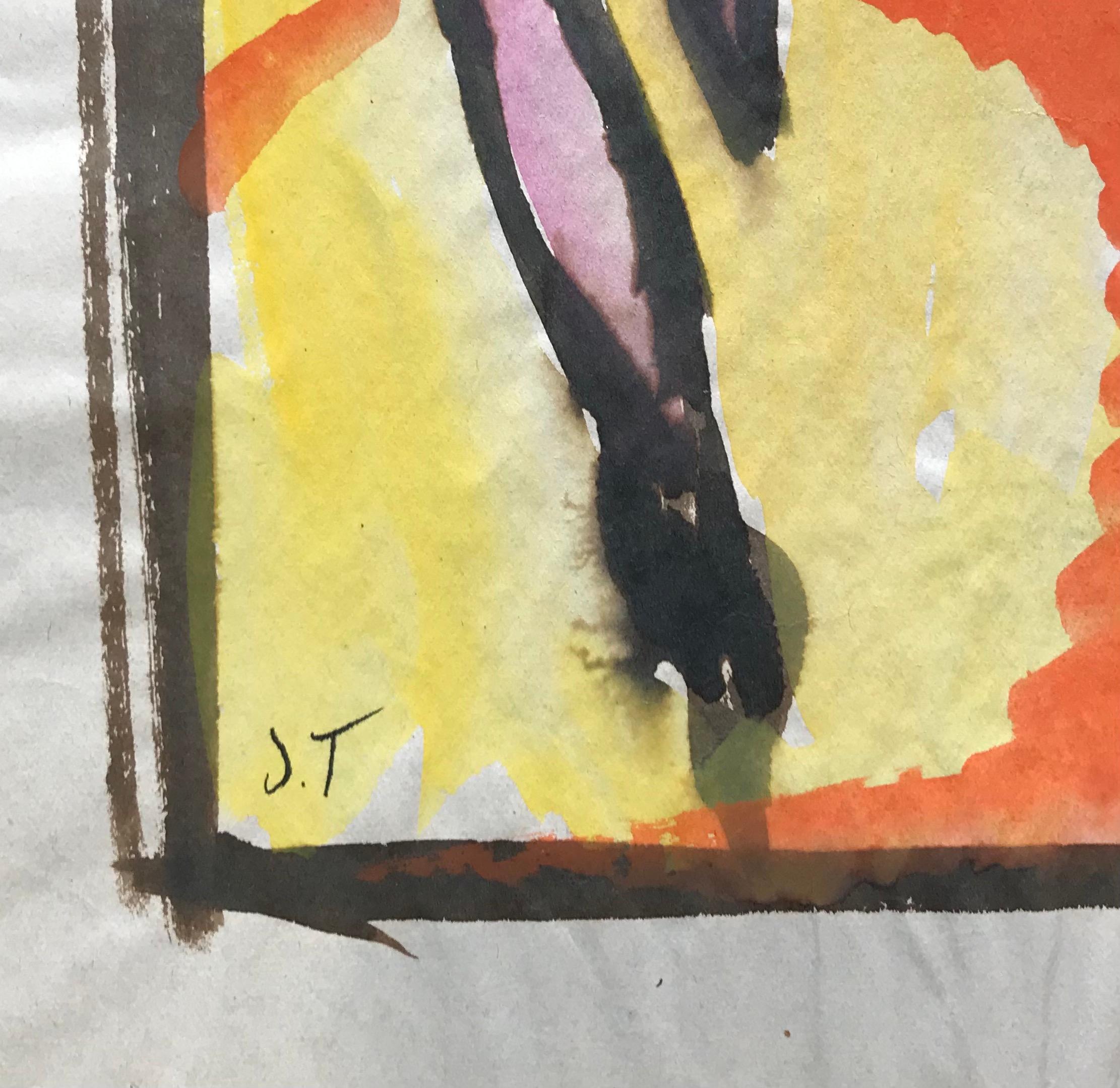 In piena attività di John Torcapel - Guazzo su carta 24x35 cm in vendita 3