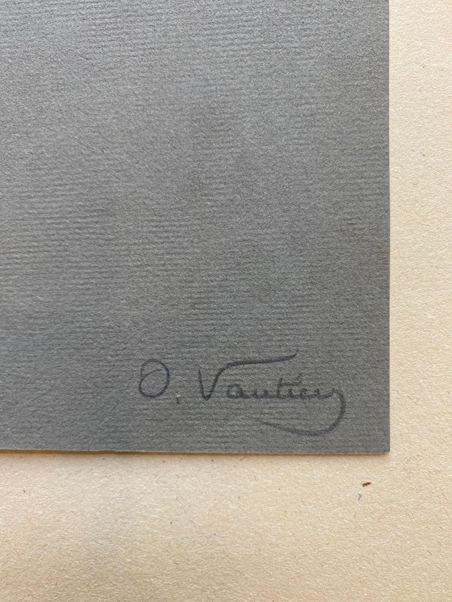 Sketch des Mannes von Otto Vautier - Bleistift auf Papier 22x45 cm im Angebot 2
