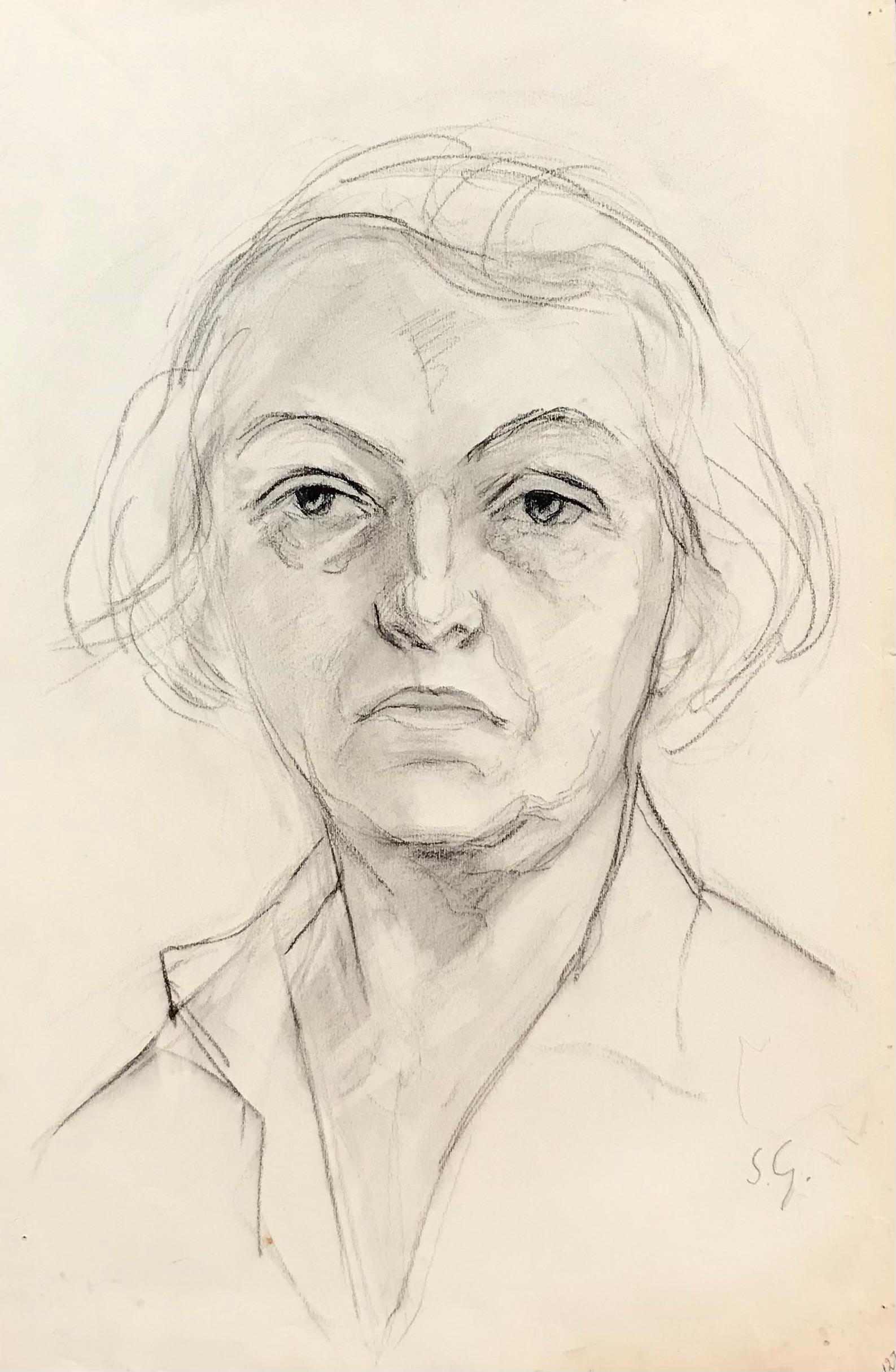 Stéphanie Guerzoni Portrait - Sketch of woman by Stephanie Guerzoni - Drawing 31x48 cm