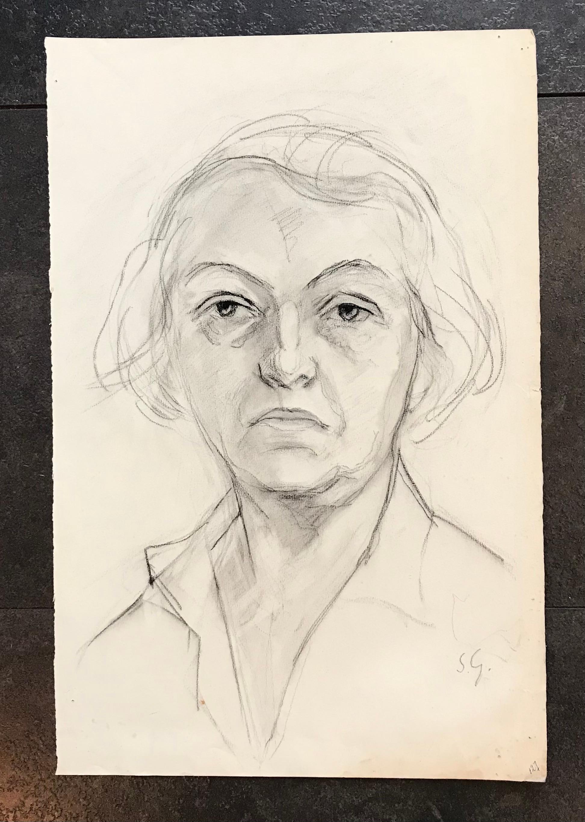 Sketch of woman by Stephanie Guerzoni - Drawing 31x48 cm - Art by Stéphanie Guerzoni