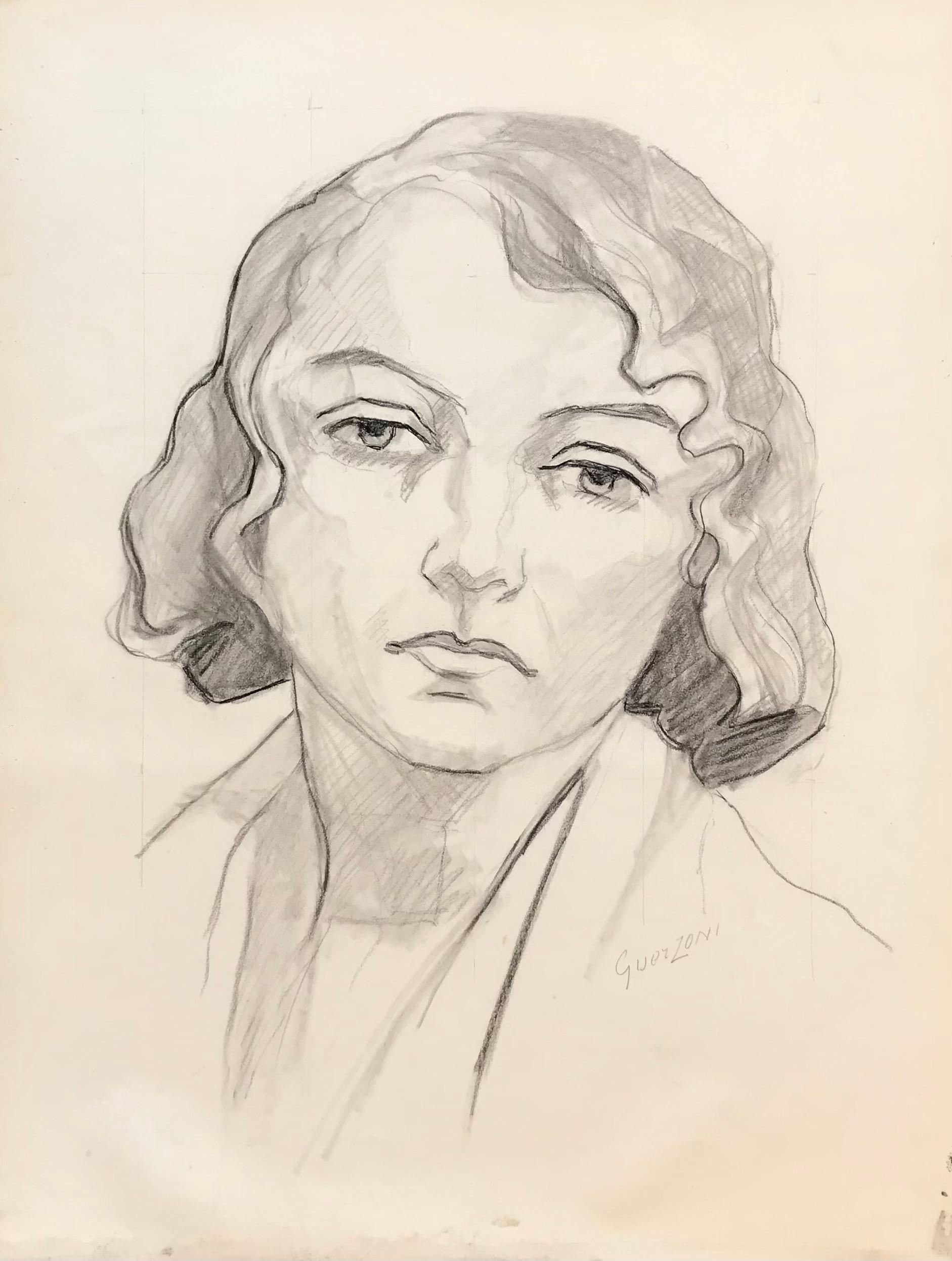 Portrait of a woman by Stefanie Guerzoni - Charcoal on paper 50x65 cm