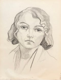 Portrait d'une femme par Stefanie Guerzoni - Fusain sur papier 50x65 cm