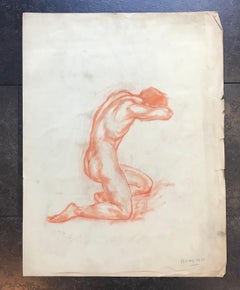 „Aktmann“ von Emile Hornung – Pastell auf Papier, 50x65 cm